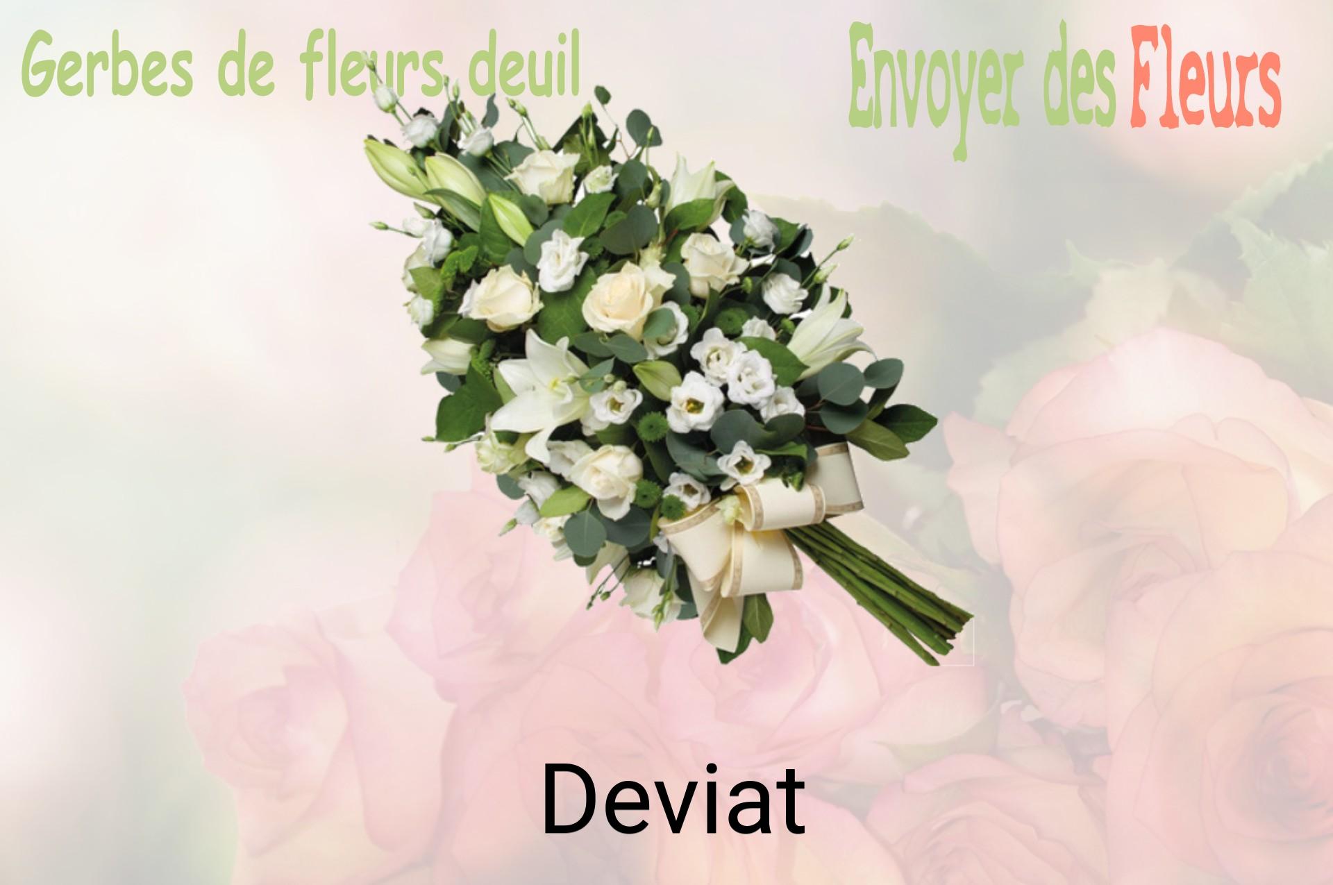 Gerbe de fleurs de deuil livrée à Deviat